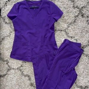 Purple label by healing hands scrub set